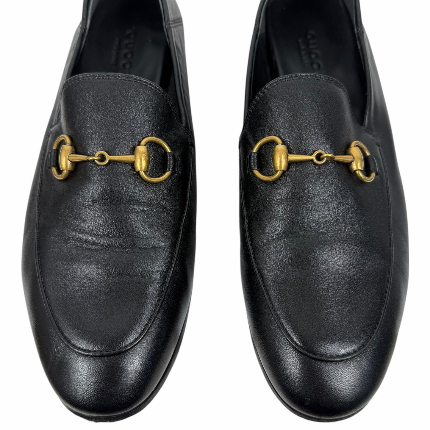 Gucci Brixton Leather Horsebit Loafers Mules Slide Black Size 36