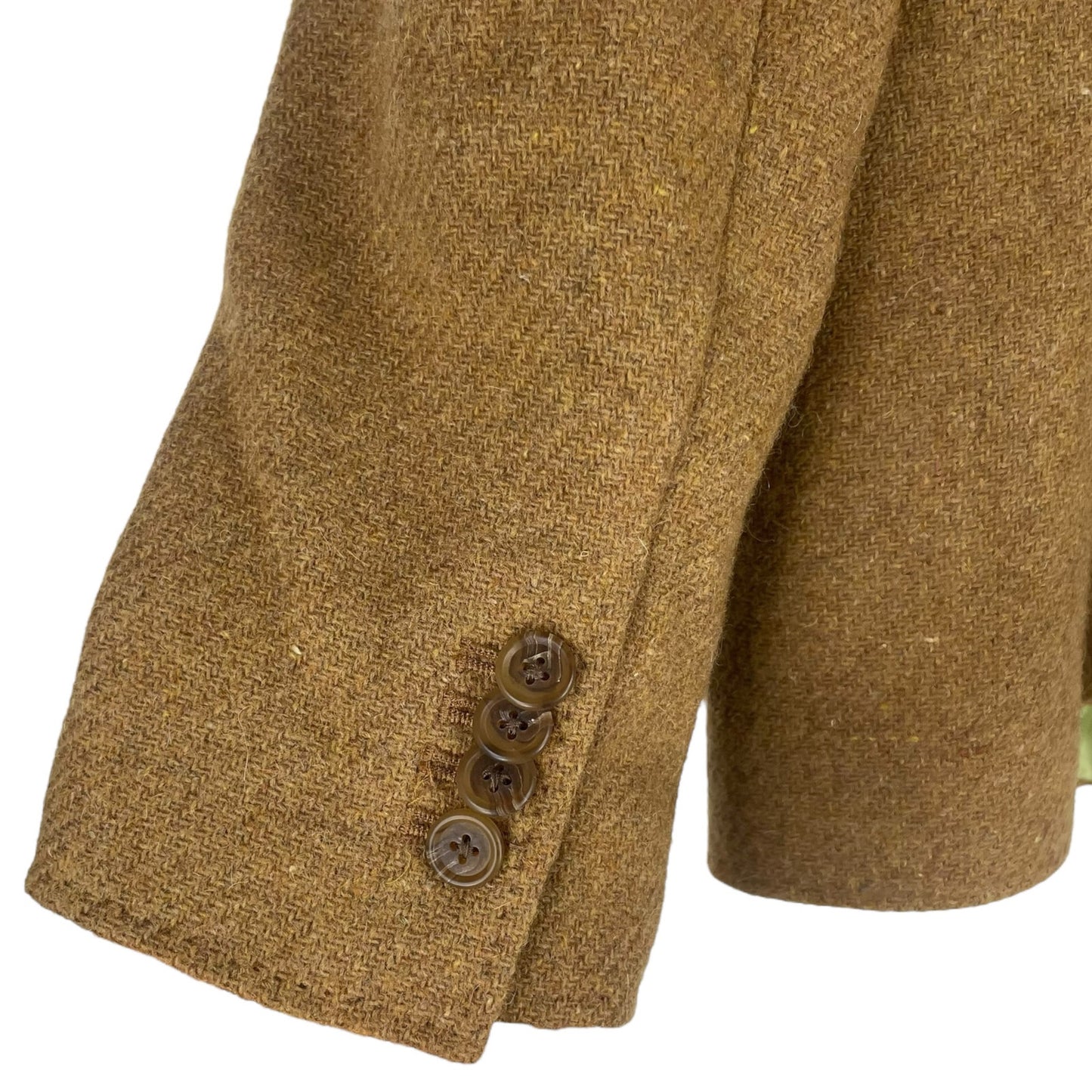 Lands' End Wool Mohair Blend 2 Button Blazer Jacket Camel Tan Size 12
