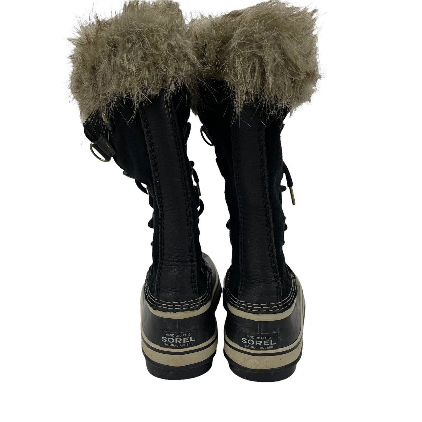 Sorel Joan of Arctic Waterproof Snow Boots Faux Fur Black Size 7