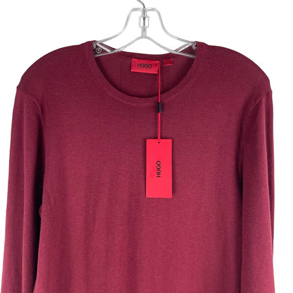 Hugo Boss San Bastio Crew Neck Sweater Silk Blend Red Size S