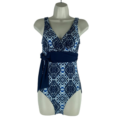 Tommy Bahama Island Sculpt One Piece Swimsuit Mare Navy UPF 50 Size 4