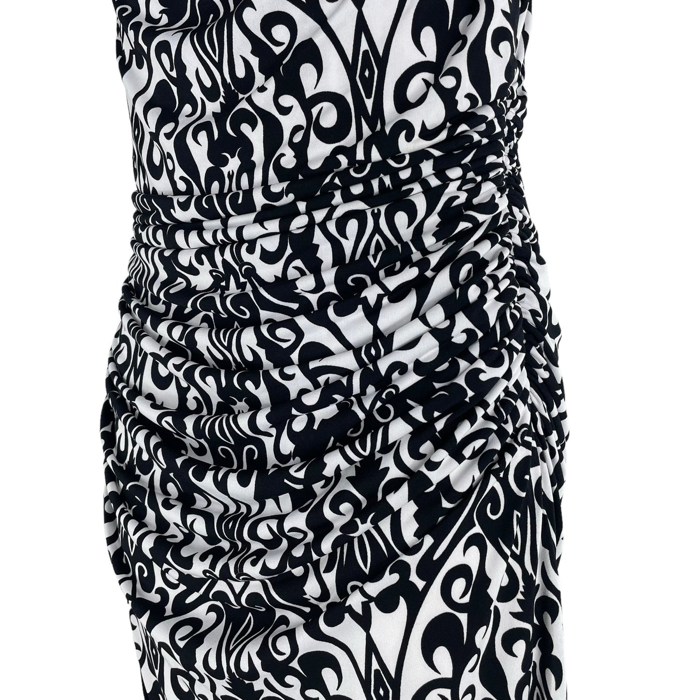 Cato Damask Cowl Neck Damask Print Mini Dress Black White Size 12