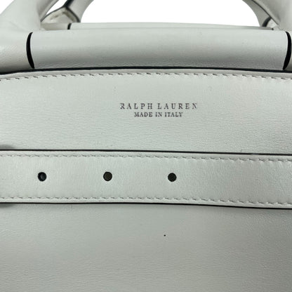 Ralph Lauren Collection RL50 Leather Medium Satchel Top Handle Bag White