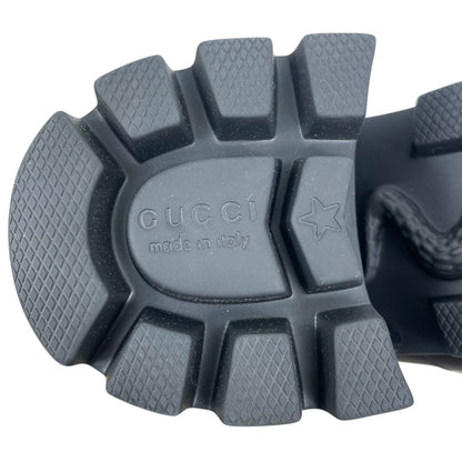 Gucci Magnum Calf Leather Horsebit Lug Sole Boots Black Size 40