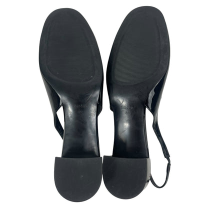 Mango Patent Leather Effect Slingback Mary Jane Pump Black Size 40