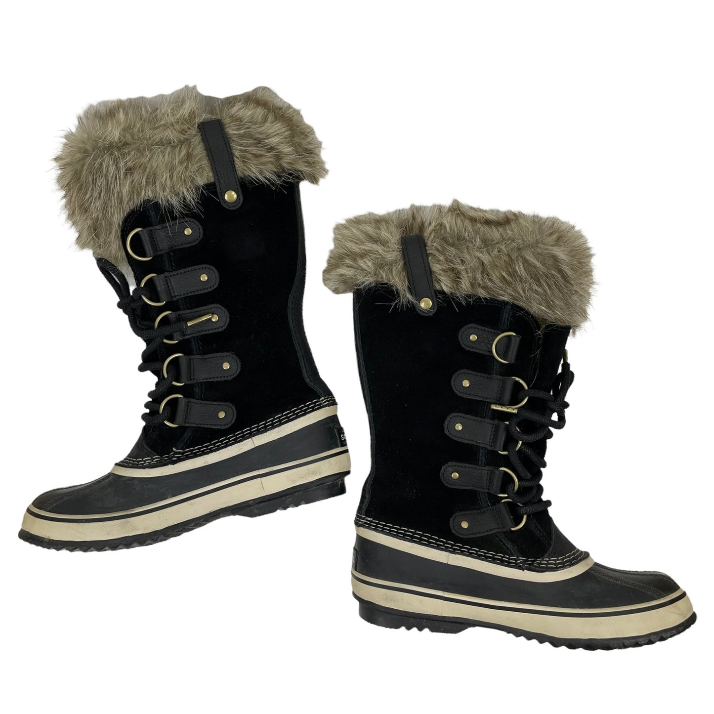 Sorel Joan of Arctic Waterproof Snow Boots Faux Fur Black Size 7