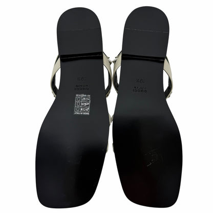 Gucci Divine Horsebit Slingback Flat Sandal Mystic White Size 37.5