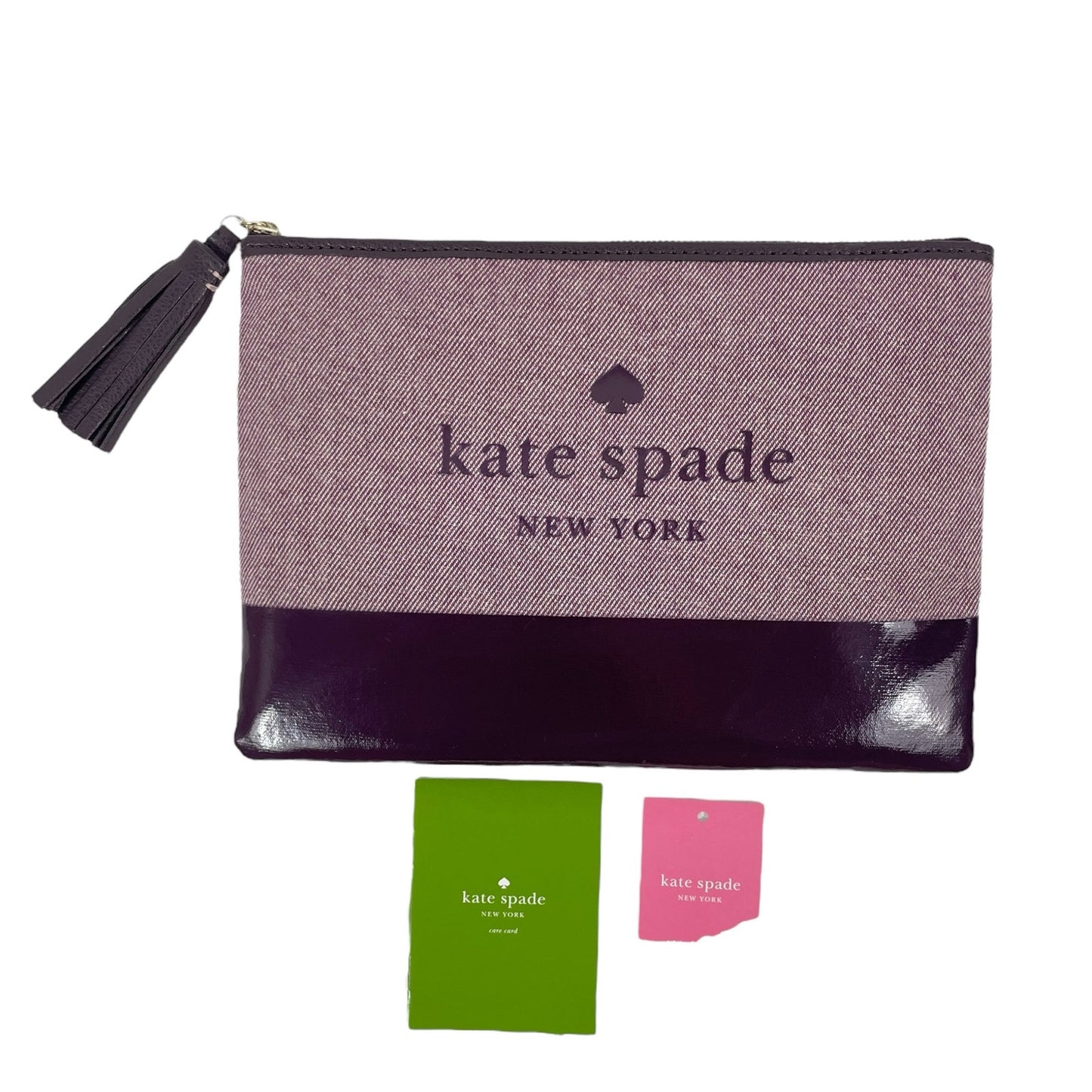 Kate Spade Large Tassel Zip Pouch Clutch Bag Purse Red