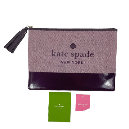 Kate Spade Large Tassel Zip Pouch Clutch Bag Purse Red