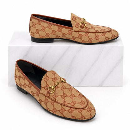 Gucci Jordaan GG Monogram Horsebit Loafer Ruggine Rust Size 40.5
