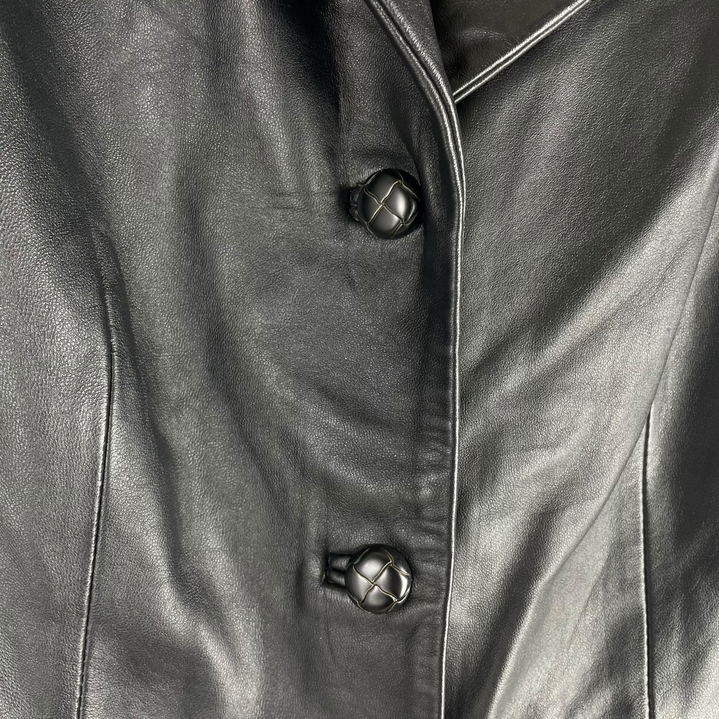 Croft & Barrow Black Lambskin Leather Blazer Jacket 3 Buttons Size M