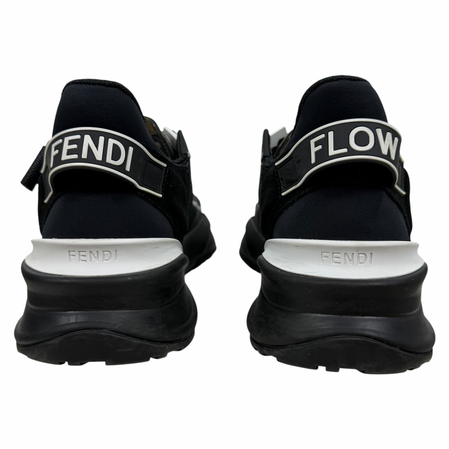 Fendi Flow Sneakers Zucca FF Logo Monogram Black White Size 11/ US 12