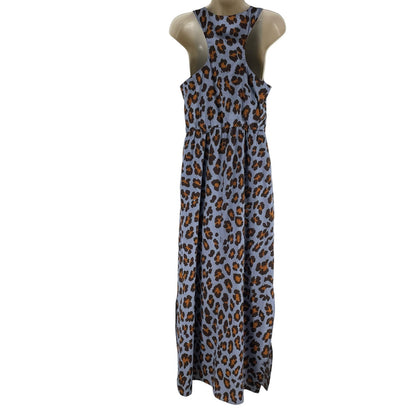 Walter Baker Alexandra Cheetah Printed Maxi Dress Blue Size S