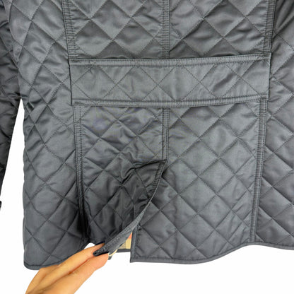 Burberry Ashurst Diamond Quilted Jacket Check Lining Dark Blue Size XS