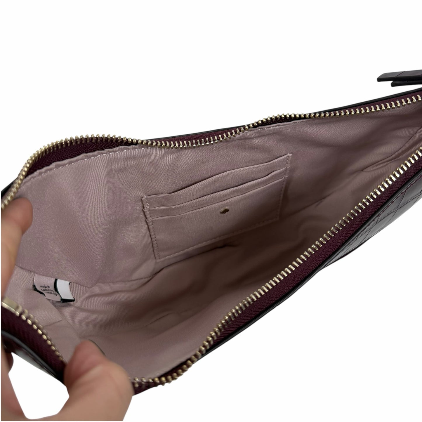 Kate Spade Smile Croc Embossed Leather Small Shoulder Bag Red