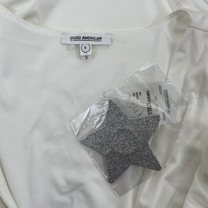 Good American Good Body Power Shoulder Bodysuit Ivory Size 5/ 2X