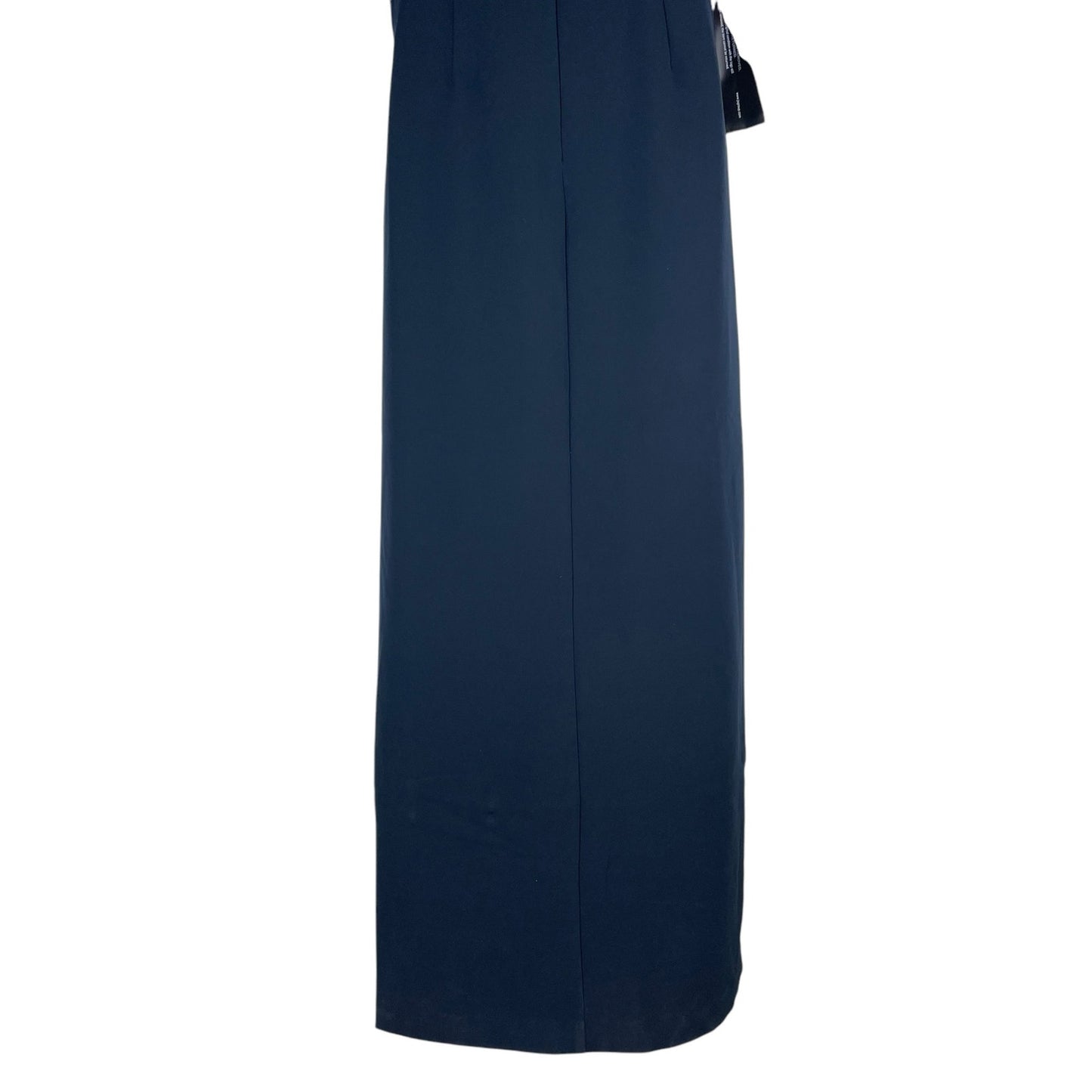 Kay Unger Garbo Gathered Column Gown Short Sleeve Carbon Blue Size 8
