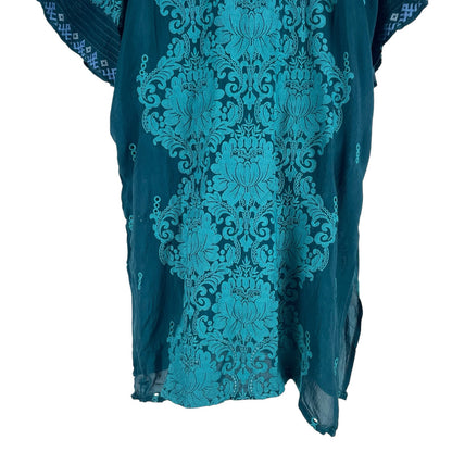Johnny Was Bellamo Verona Kimono Jacket Embroidery Lakeside Blue Size S