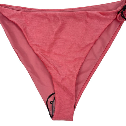 Tularosa Holly Swim Bikini Bottom Side Tie Sheen Pink Size XL