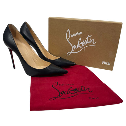 Christian Louboutin Decollete 554 100mm Kid Leather Pump Black Size 42