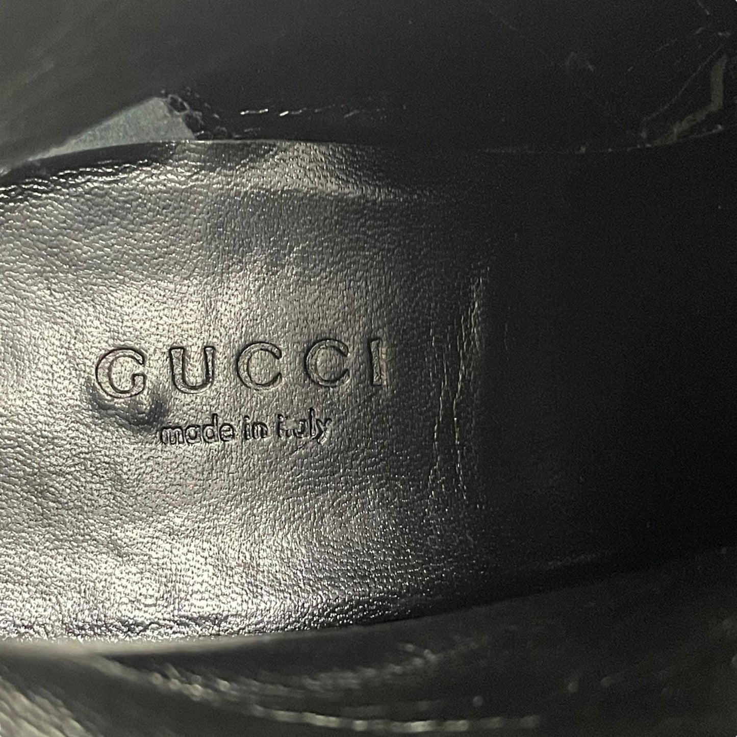 Gucci Flores Calfskin Monogram Double GG Ankle Boots Camel Ebony Size 36