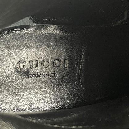 Gucci Flores Calfskin Monogram Double GG Ankle Boots Camel Ebony Size 36
