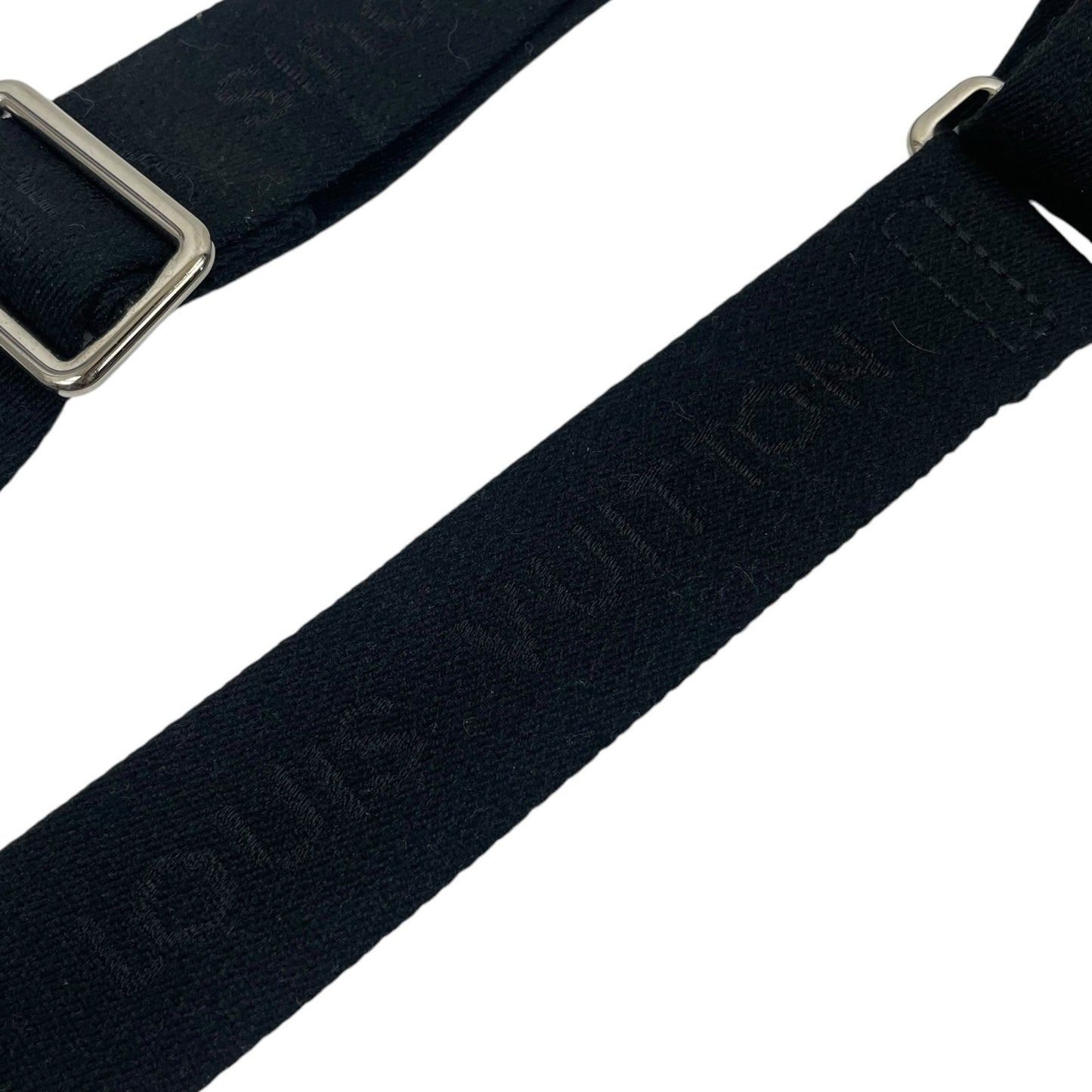 Louis Vuitton Jacquard Bandouliere Nylon Shoulder Strap Black Silver Clasp