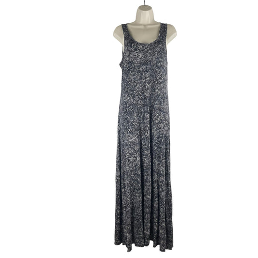 SASS Animal Printed Soft Jersey Maxi Dress Scoop Neck Gray Size 14