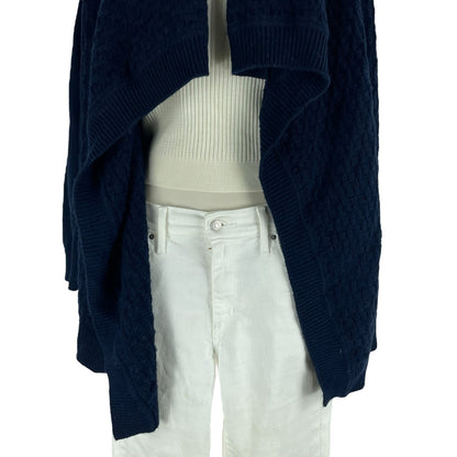 Vince Wool Cashmere Cardigan Brick Texture Open Front Navy Size S