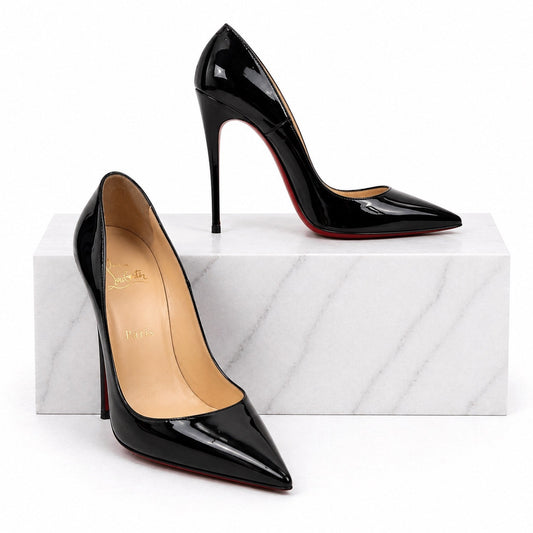 Christian Louboutin So Kate 120 Patent Leather Pumps Black Size 37