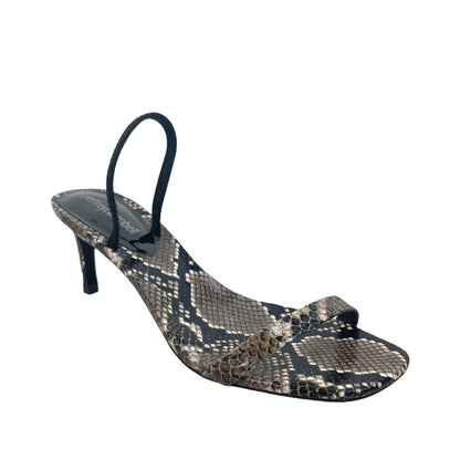 Jeffrey Campbell Hera-Hi Snake Print Heel Sandals Size 7.5