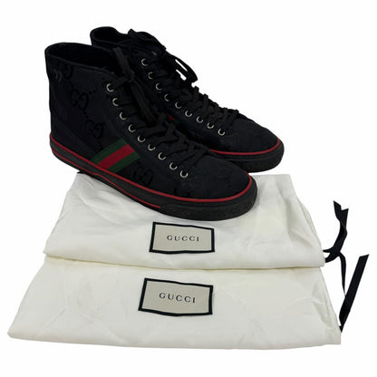 Gucci Off the Grid High Top Sneakers 1977 Tennis Shoes Black Men Size 10.5/US 11