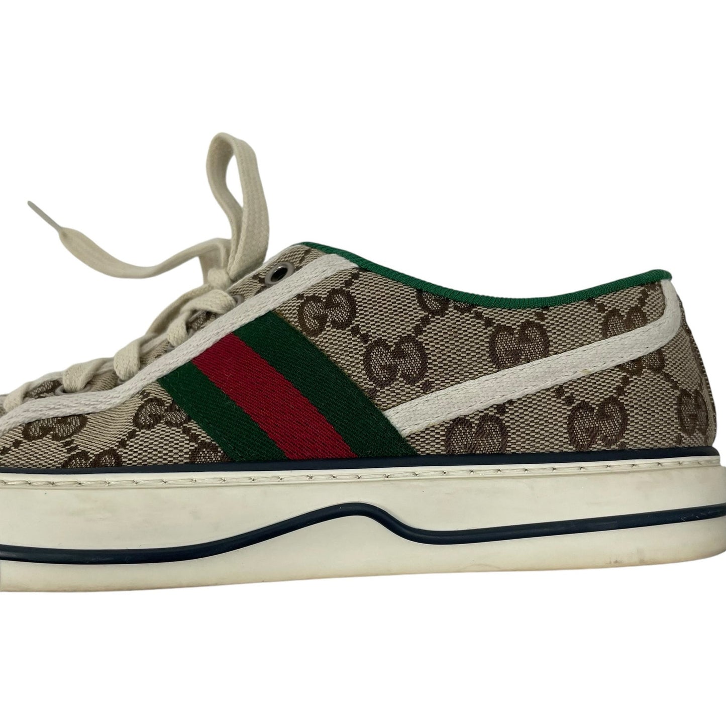 Gucci GG 1977 Tennis Sneakers Lace Up Beige Ebony Original Size 37