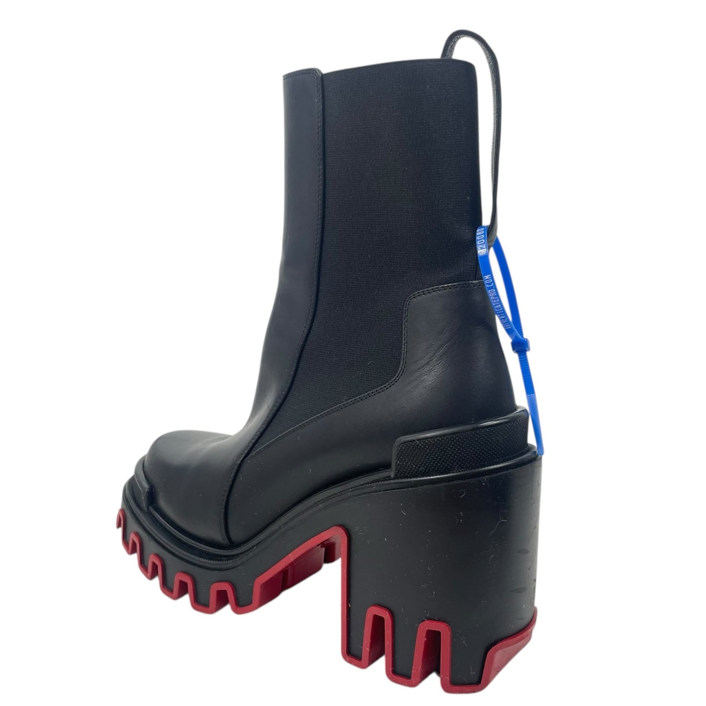 Christian Louboutin Marchacroche Duna 95 Low Boots Black Leather Size 39.5