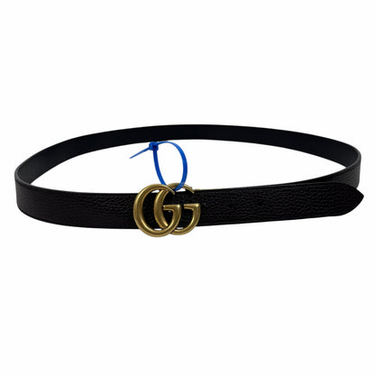 Gucci Double GG Reversible Leather Belt Black Brown Gold Buckle Size 120/ 48