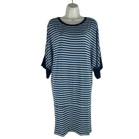 Comfy USA Batwing Striped Soft Jersey Mini Dress Blue Black Size S