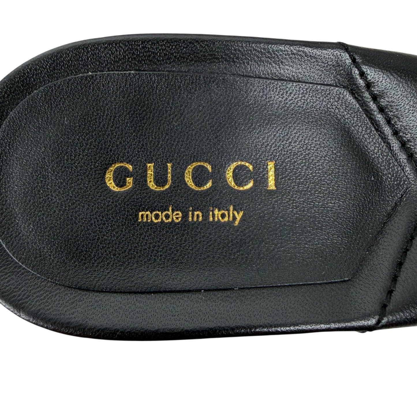 Gucci Nappa Matelasse GG Marmont 75mm Slide Sandal Black Size 37.5