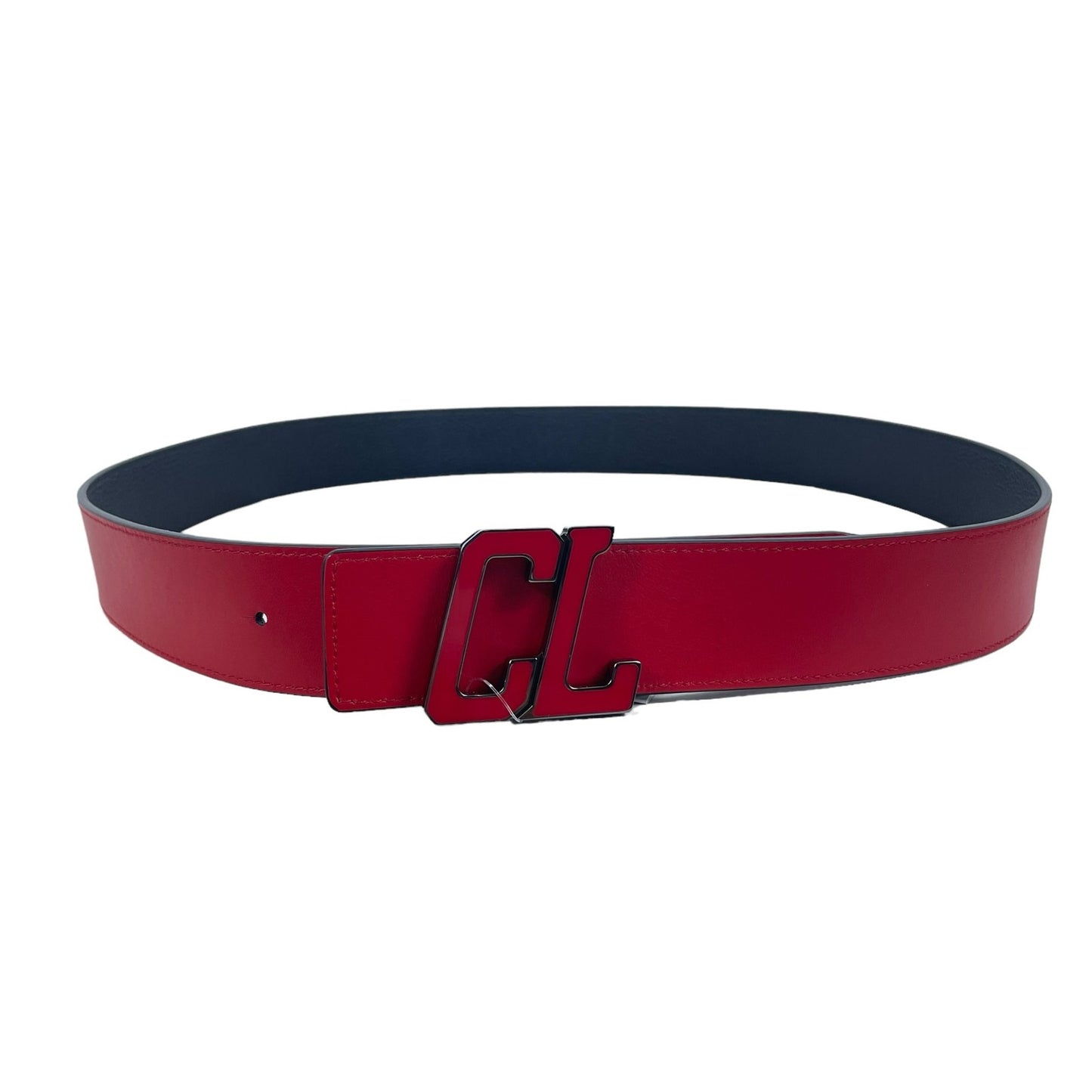 Christian Louboutin Happy Rui Logo Reversible Leather Belt Men Size 110/44