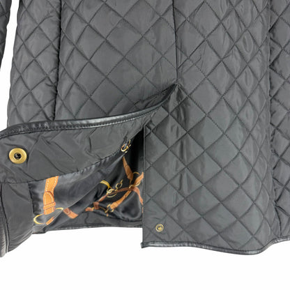 Lauren Ralph Lauren Hooded Quilted Long Coat Black Size L