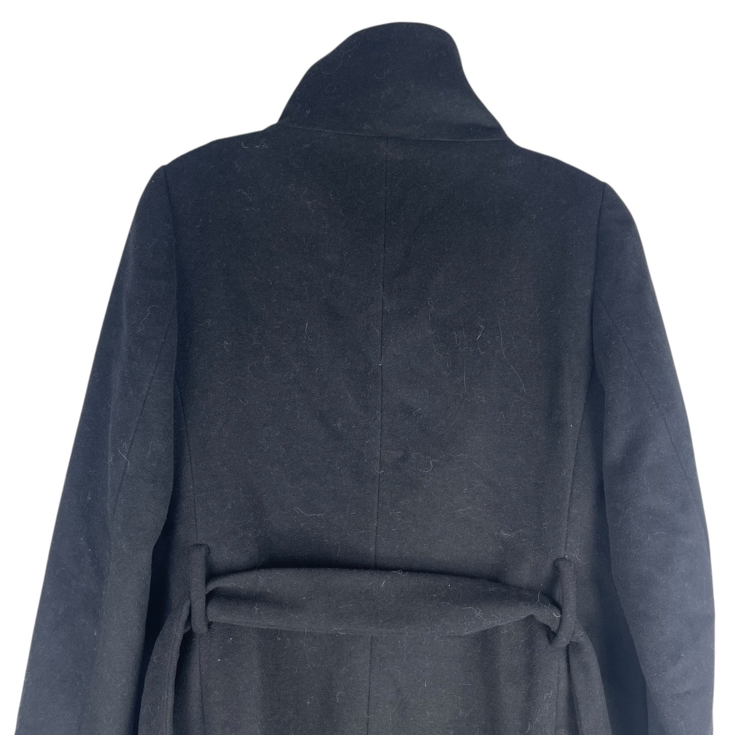 Ann Taylor Funnel Neck Wool Blend Belted Coat Black Size XSP