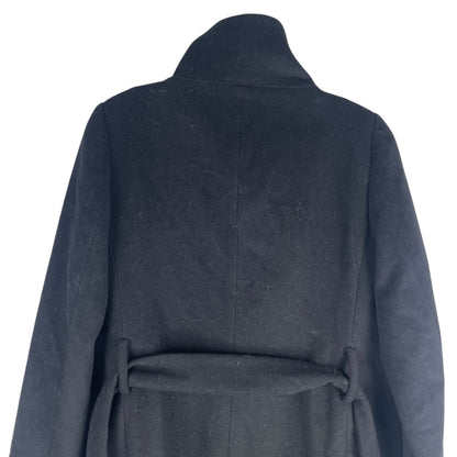 Ann Taylor Funnel Neck Wool Blend Belted Coat Black Size XSP