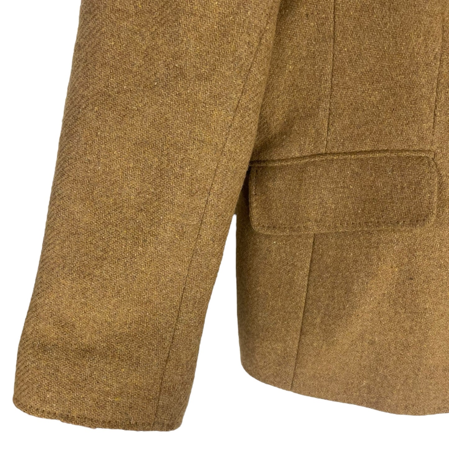 Lands' End Wool Mohair Blend 2 Button Blazer Jacket Camel Tan Size 12