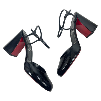 Christian Louboutin Jane 85 Patent Leather Pump Ankle Strap Black Size 40