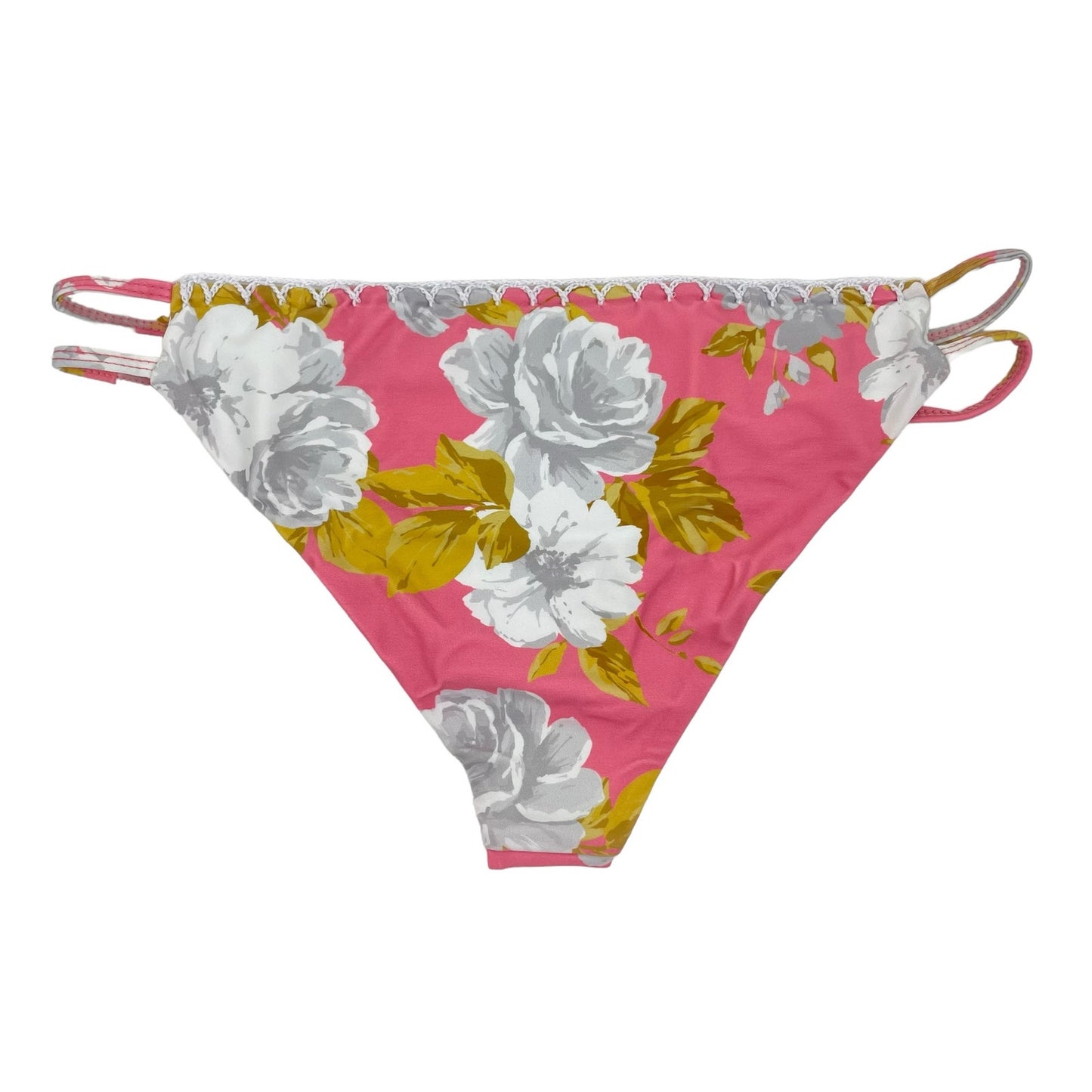 Tularosa Mateo Floral Swim Bikini Bottom Side Cutout Pink Size M