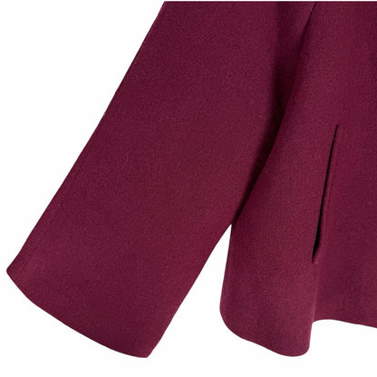 J. Crew Cropped Wool Blend Swing Coat Vintage Burgundy Size M Petite