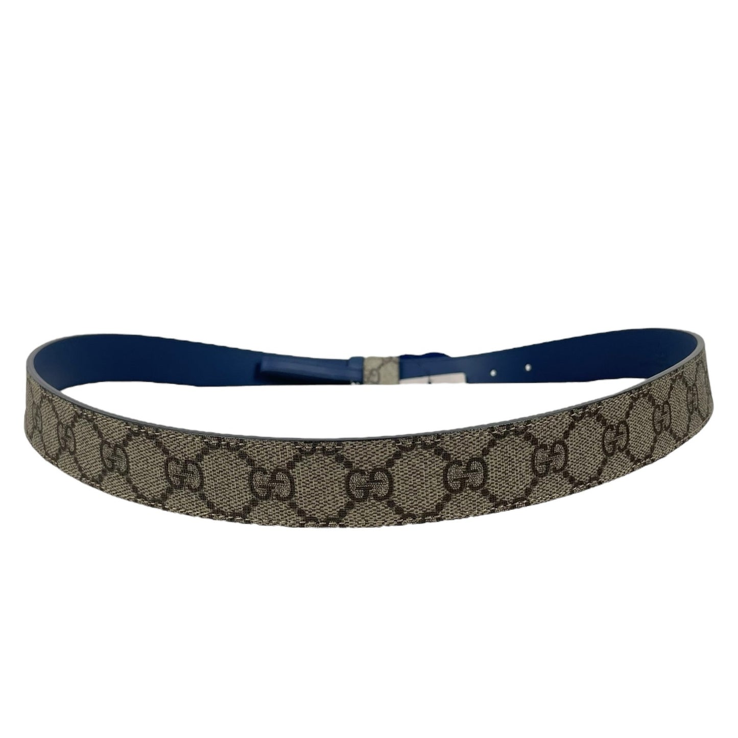 NEW Gucci Supreme Marmot GG Monogram Leather Belt Blue Beige Size 100/40