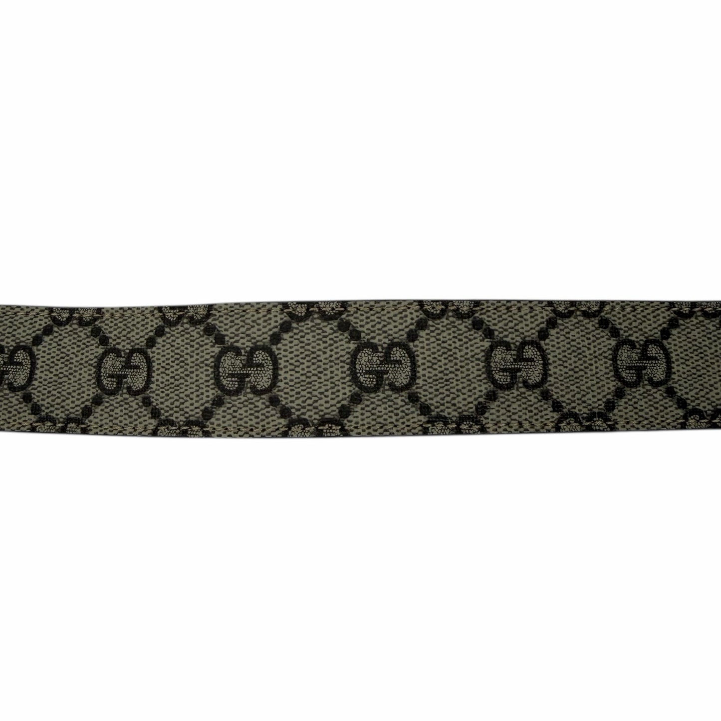 Gucci Canvas Monogram GG Buckle Supreme Leather Belt Brown Size 85cm/34"