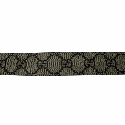 Gucci Canvas Monogram GG Buckle Supreme Leather Belt Brown Size 85cm/34"