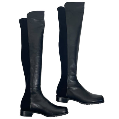 Stuart Weitzman 5050 Over the Knee Leather Boots Black Size 8M