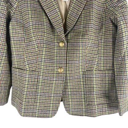 Talbots Classic Shetland Blazer Jacket Morning Plaid Green Size 14P